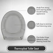 Grey Premium Thermoplastic Toilet Seat