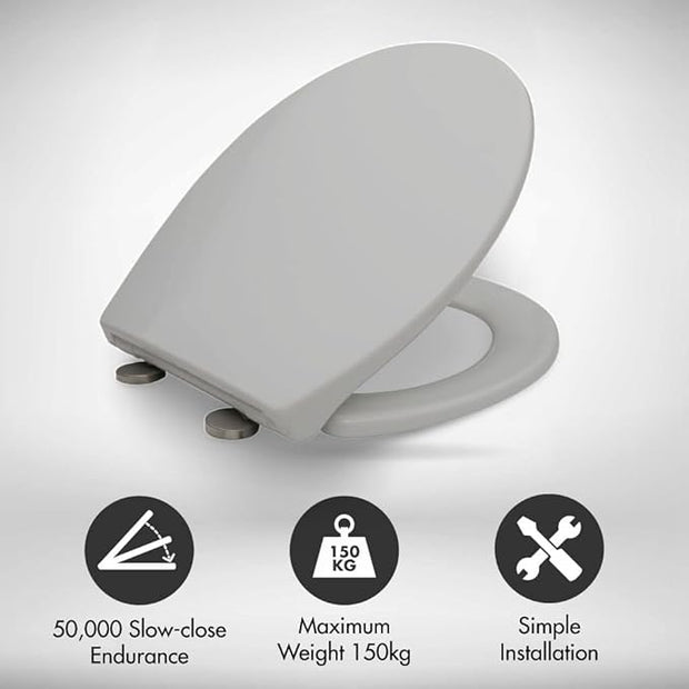 Grey Premium Thermoplastic Toilet Seat