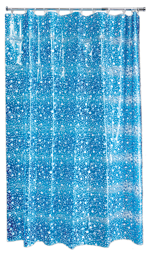 Fizz Blue Shower Curtain