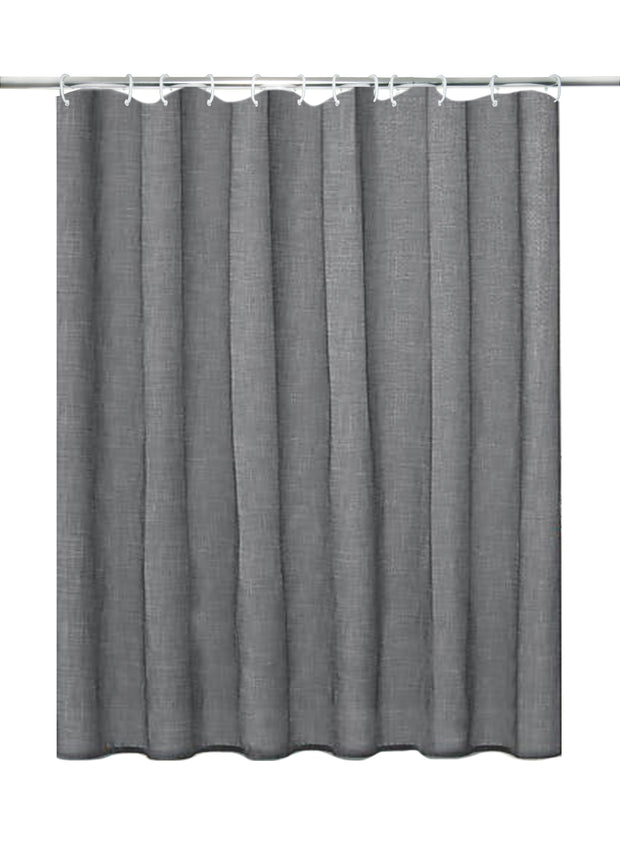 Slub Grey Shower Curtain